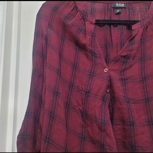 Patterned Burgundy Blouse